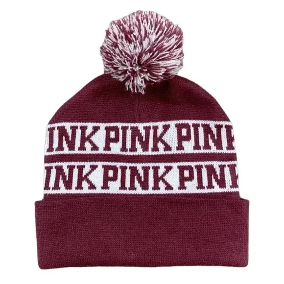 VS PINK Pom Pom Beanie - Picture 1 of 8